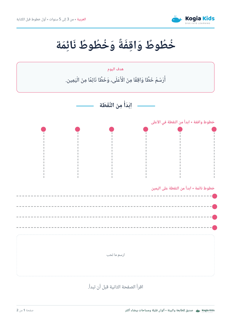 The first page of Lines up and lines across